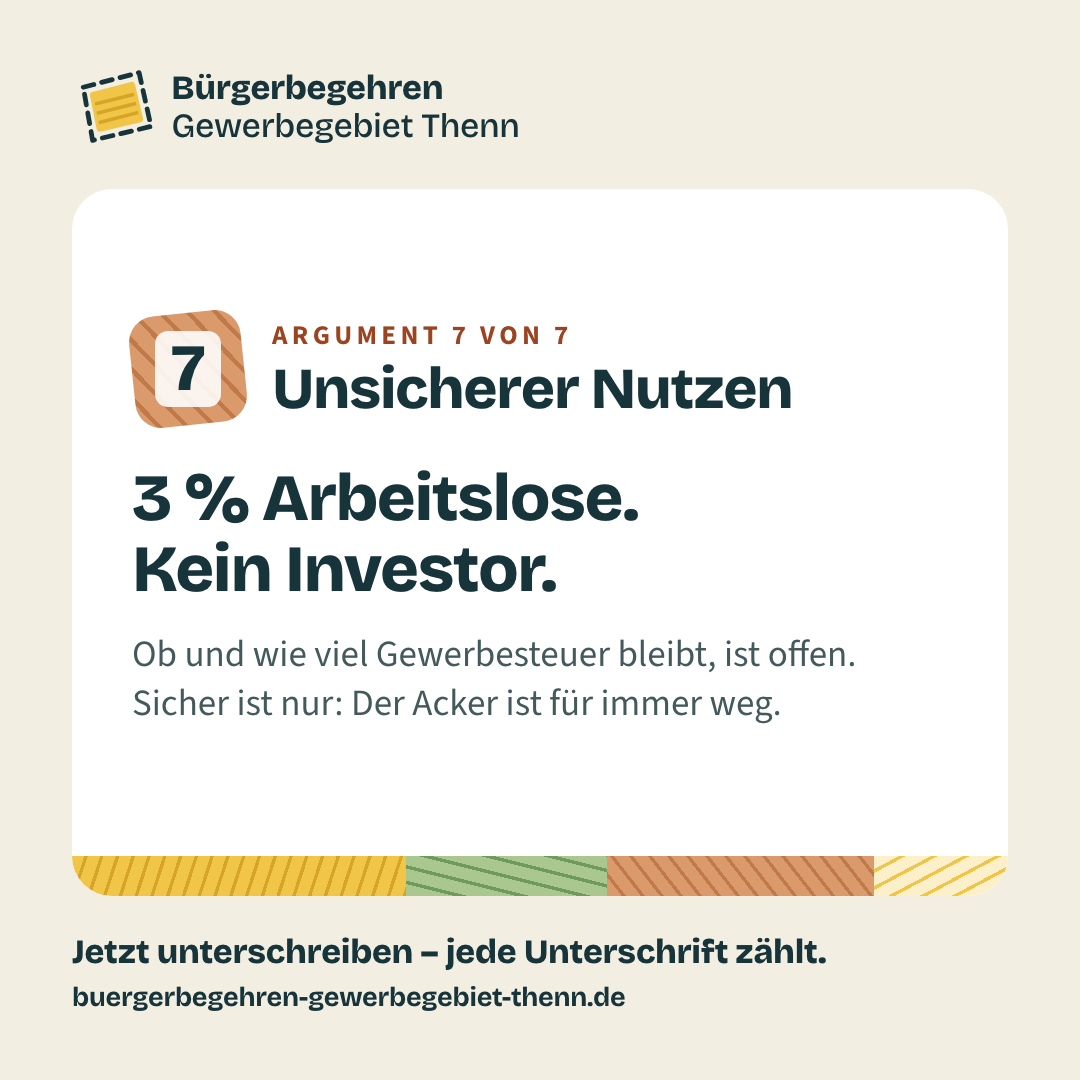 Sharepic Argument 7: Unsicherer Nutzen